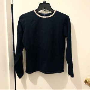 Authentic Burberry Nova Check Long Sleeve Knit Top
